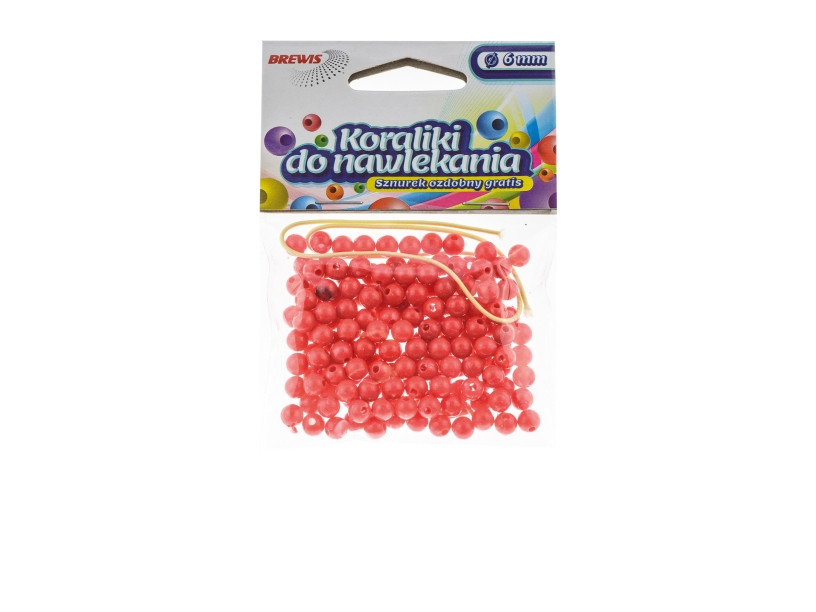 Koraliki do nawlekania 6mm K6-9 Brewis czerwone